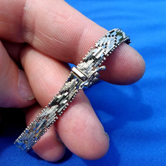 Woven Solid Sterling Silver 925 Braided Bracelet … - image 2