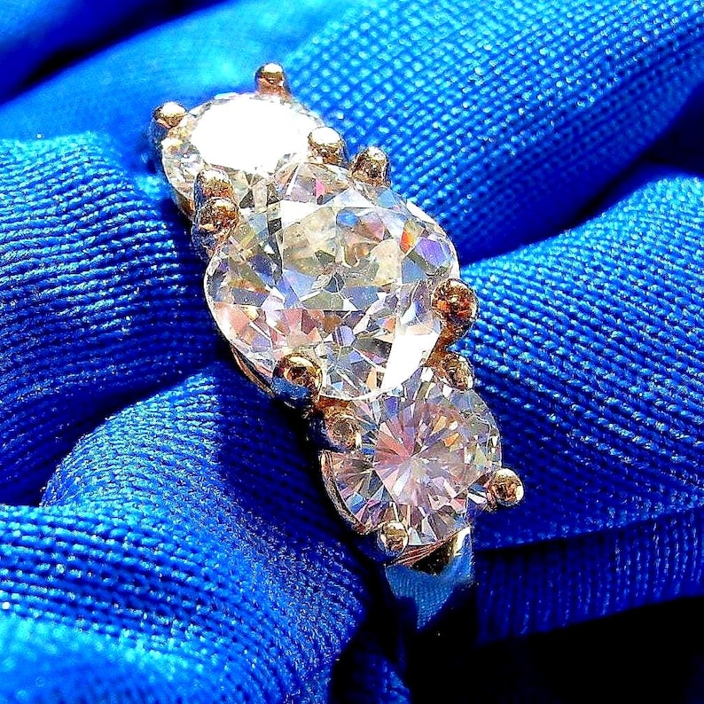 Earth mined Diamond Cushion cut Deco Engagement Statement Ring 14k. Natural Diamond Vintage 14k Solid Gold Hand Made Bridal Woman Marriage
