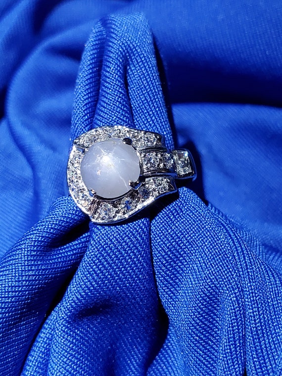 Earth mined 2.75 carat Star Sapphire Diamond Art … - image 6