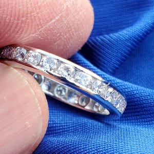 Antique Diamond Eternity Band: Platinum Art Deco Wedding Ring