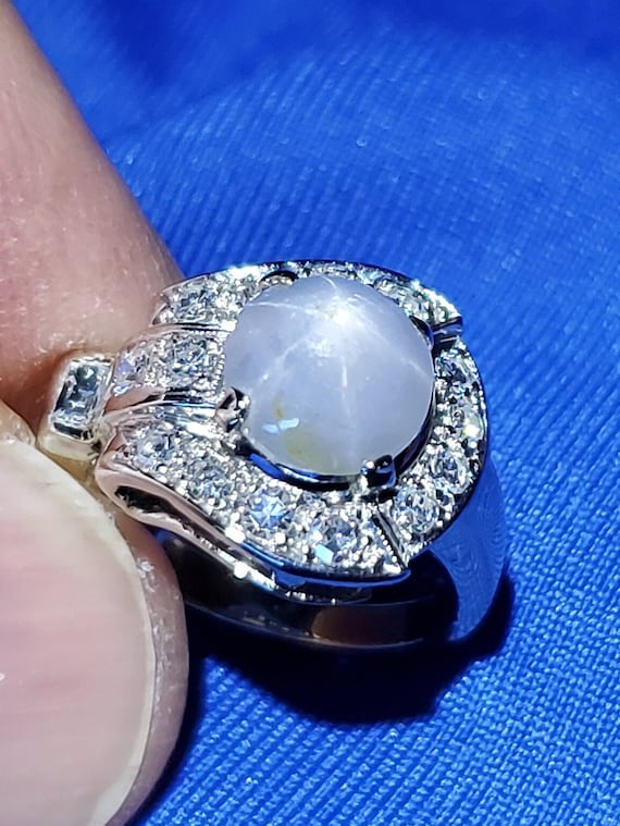 Earth mined 2.75 carat Star Sapphire Diamond Art … - image 1
