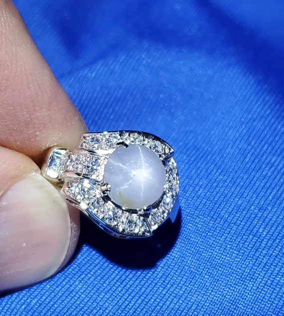 Earth mined 2.75 carat Star Sapphire Diamond Art … - image 3