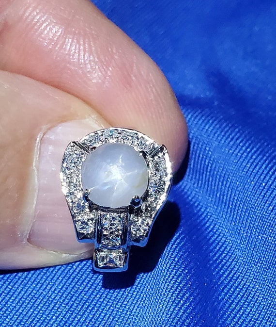 Earth mined 2.75 carat Star Sapphire Diamond Art … - image 7
