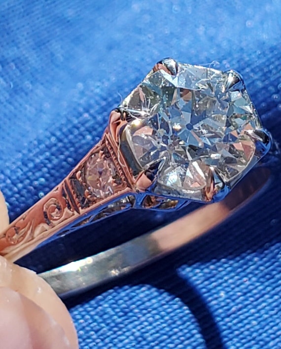 Earth mined European cut Diamond Art Deco Engagem… - image 9