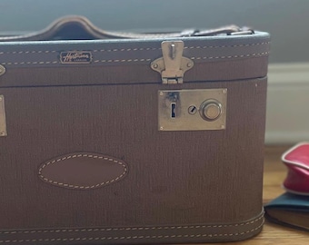 Vintage Hartmann Caravan Train Case Brown Luggage Retro Storage Suitcase Travel Case