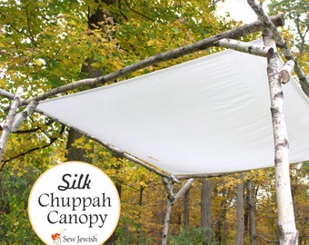 Wedding Chuppah Canopy - Silk - Jewish Wedding Huppah Canopy - White Huppah Canopy - Dyeable Silk Paint Huppah - Wedding Chuppah Canopy