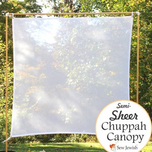 New! Semi-Sheer Wedding Chuppah Canopy - White Chuppah Canopy - Jewish Wedding Canopy - Outdoor Weddings - Custom Sizes - Made to Order