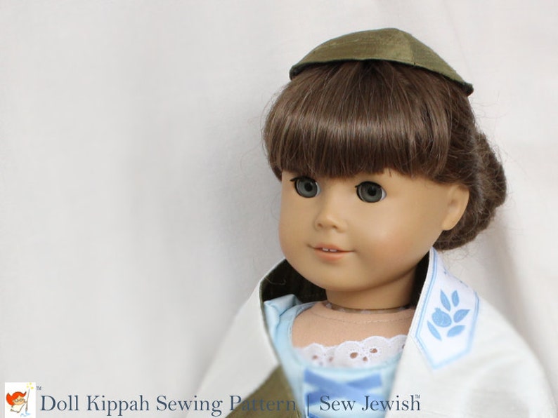 Doll Kippah Pattern, American Girl Doll Size Kippah Sewing Instructions, PDF for Immediate