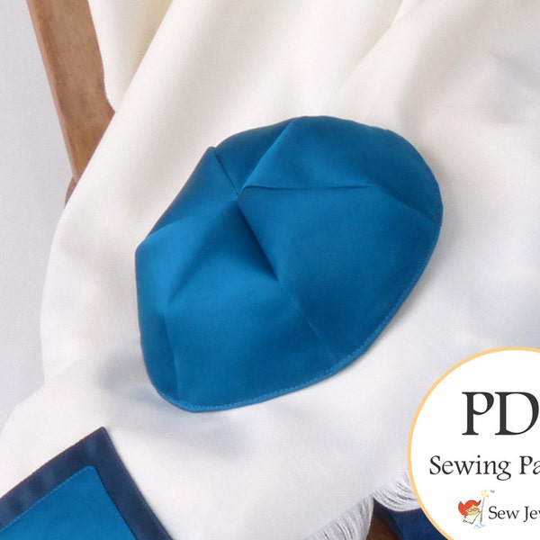 Kippah Sewing Pattern, Yarmulke Sewing Instructions, PDF Pattern, Jewish Craft, Jewish Sewing Pattern, Bar Bat Mitzvah, Jewish Weddings