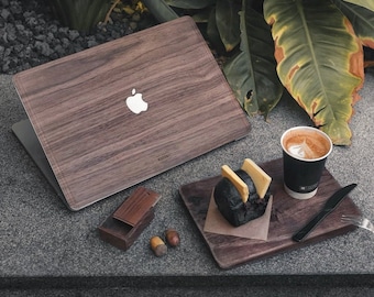 Macbook wood skin, Macbook Pro Wood Cover, Walnut Wood Premium case for Apple Mac Air Pro 11 12 13 14 15 16 inch, Macbook case Gift idea