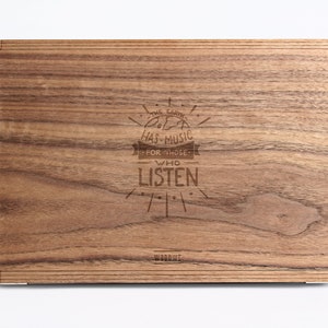 Earth has Music Wood Cover for Mac Air Pro 11 12 13 14 15 16 inch, Nature lover gift, Walnut Wood Macbook skin, Sustainable Wood Cover