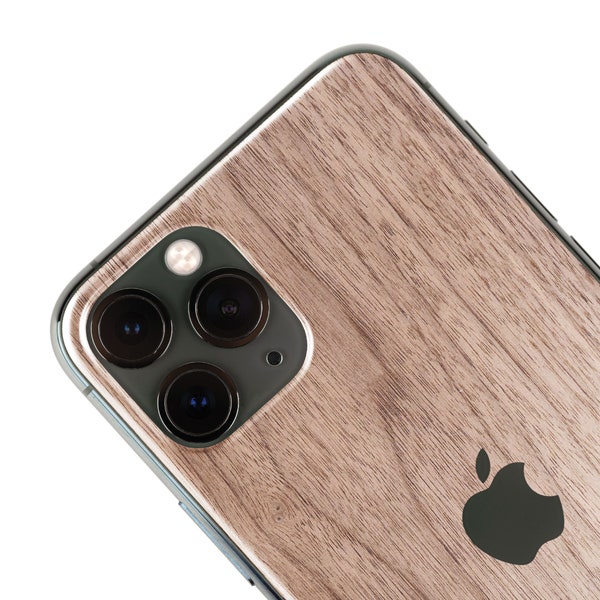 Real Wood Iphone Skin, zero waste Natural Phone Sticker, Walnut Wood back cover for iPhone 5 6 7 8 SE X 11 12 13 Pro Max Plus Mini