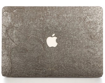 Natural Stone Macbook Skin, Real Stone Skin for Macbook Air Pro 11 12 13 14 15 16 inch, Macbook Decal Apple, Silver Grey Stone Skin