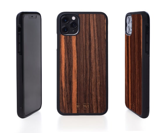 Ebony Wood case for iPhone 13 12 11 X XR mini max pro plus, WOODWE Eco friendly Iphone wood cover Gift idea, Sustainable Nature lover gift
