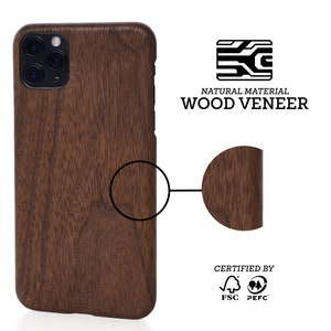 iPhone Wood cover, Walnut Wood Unique phone cases, for iPhone 13 12 11 X SE plus max mini pro, Rustic iPhone cover, Wood protective case image 5