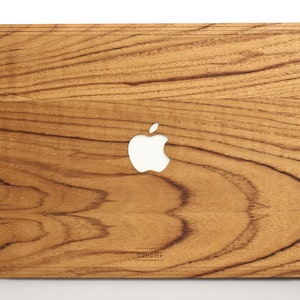 Macbook Wood Skin for Apple Mac Air Pro 11 12 13 14 15 16 inch, Macbook Pro Skin Anniversary gift for her, Premium Teak Wood Macbook Sticker