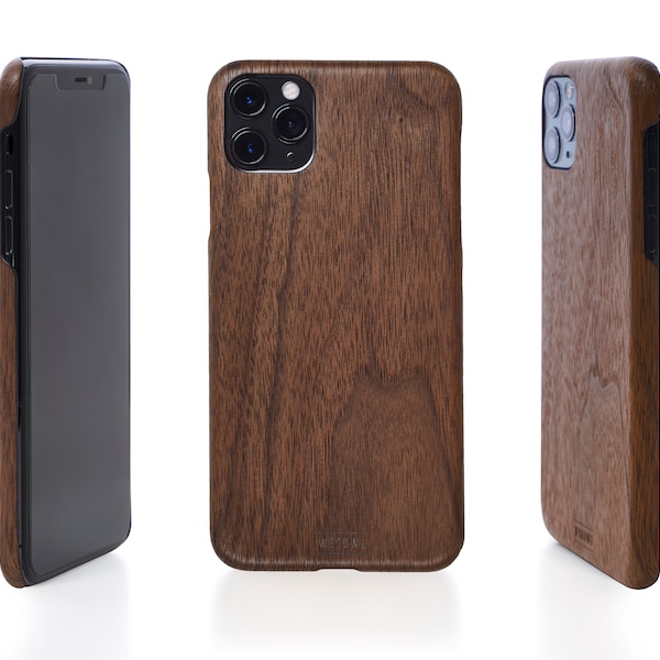 Housse Iphone Wood, Étuis de téléphone uniques en bois de noyer, pour Iphone 13 12 11 X SE plus max mini pro, Housse iPhone rustique, Étui de protection en bois