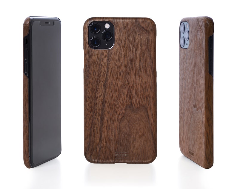 iPhone Wood cover, Walnut Wood Unique phone cases, for iPhone 13 12 11 X SE plus max mini pro, Rustic iPhone cover, Wood protective case image 1