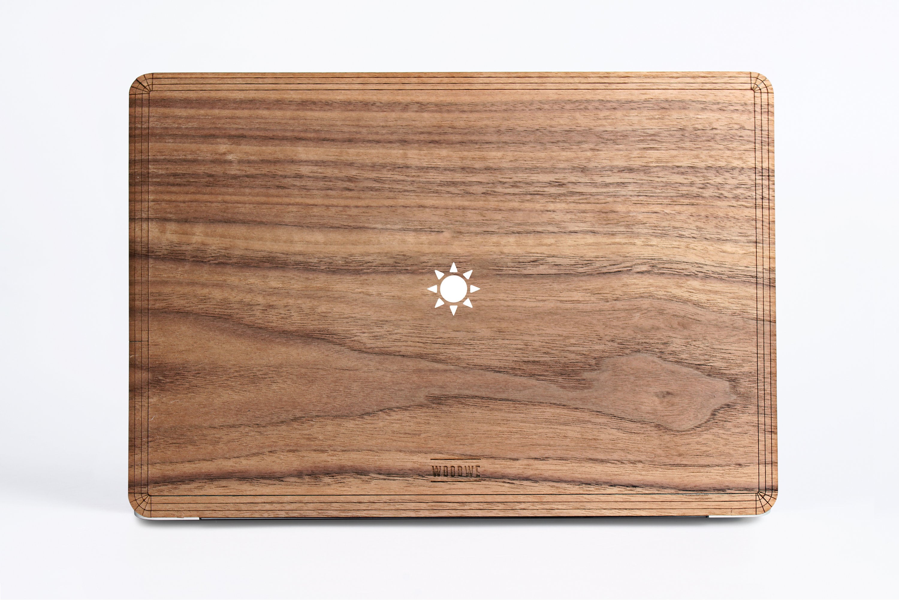 Wolf in the Woods Walnut Wood Macbook Wood Cover Mac Skin for gift for Apple Mac Air Pro 11 12 13 15 16 inch Minimal