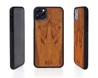 Beschermende houten iPhone-hoes, natuurlijk telefoonhoesje zonder afval, iPhone 12-hoes, Imbuia-beschermhoes voor iPhone 14 13 11 X Pro Max Plus Mini