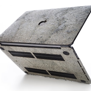 Macbook Stone Case for Apple Mac Air Pro 13 15 inch, Silver Gray Stone Macbook Pro Cover, Protective Hard Shell for Macbook Air