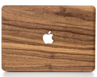 Macbook Protective Wood Case, Premium case for Apple Mac Air Pro 11 12 13 15 inch, Walnut Wood Macbook cover, Luxury 5th Anniversary gift