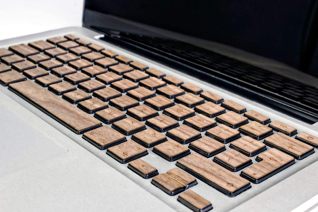 Walnut Wood MacBook Pro Keyboard Sticker, Mac Book Air Pro 13 15 Wooden