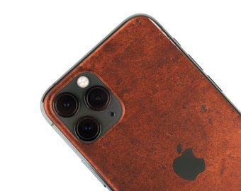 Real Metal Iphone Skin, zero waste Natural Phone Sticker, Rust Metal back cover for iPhone 5 6 7 8 SE X 11 12 13 Pro Max Plus Mini