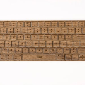 Real Wood iMac Keyboard Stickers for Apple Computer, iMac Wireless Magic Keyboard Wooden skin, Natural Walnut iMac stickers, Apple keyboard