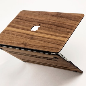 Real Wood MacBook Protective Case for Apple Mac Air Pro 13 15 16 inch Walnut Wood Mac book Case Mac Cover, Mac Case, Christmas Xmas gift image 1