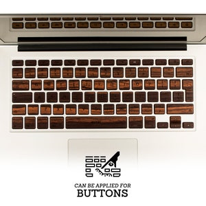 Ebony Wood Macbook Air Keyboard cover, Wood Macbook Pro Skin, Elegant Corporate gifts, Keyboard Stickers for Apple Mac book Air Pro 13 15