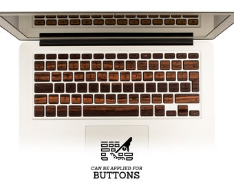 Ebony Wood Macbook Air Keyboard cover, Wood Macbook Pro Skin, Elegant Corporate gifts, Keyboard Stickers for Apple Mac book Air Pro 13 15