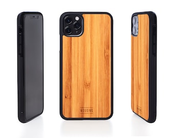 Coque en bambou pour iPhone, coque en bois naturel pour iPhone, idée cadeau respectueuse de l'environnement pour les amoureux de la nature, coque de téléphone découpée au laser, pour iPhone 17 16 15 X Max Mini Air