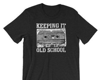 Keeping it Old School Short-Sleeve Unisex T-Shirt Vintage Distressed Cassette Tape