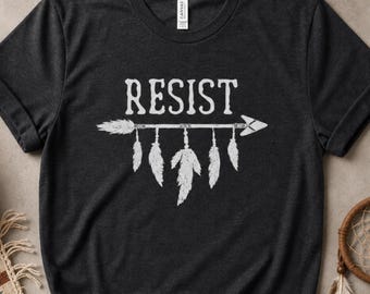 Resist Native American Inspired Short-Sleeve Unisex T-Shirt Protest March Activist