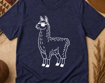 Llama Chillin Sunglasses Unisex T-Shirt – Andean Farm Animal Design