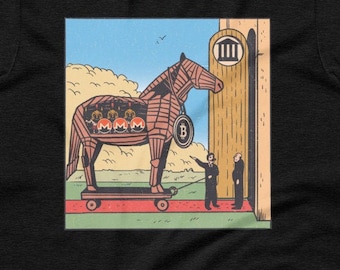 Monero Trojan Horse Cryptocurrency XMR Unisex T-Shirt met korte mouwen