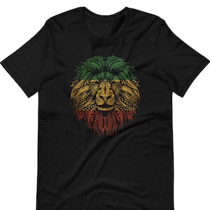 Lion Rasta Roots Rock Reggae T-Shirt Unisexe à manches courtes