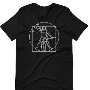 Guitarist Vitruvian Man Short-Sleeve Unisex T-Shirt Rocker Design