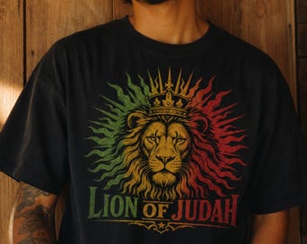 Lion of Judah Rasta Reggae Crown Lion Vintage Graphic Comfort Colors Unisex garment-dyed heavyweight t-shirt