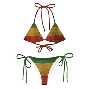 Rasta Reggae Colors All-over print recycled string bikini