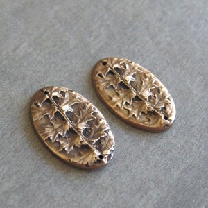 Leaf Woodland Jewelry Links, Metal Casting, Artisan Findings, Rustic Charms, Handmade Bronze Findings, Elven Jewelry, Wiccan Pendants