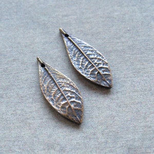 Dandelion Leaf Jewelry Links, Artisan Findings, Organic Patina Charms, Handmade Bronze Rustic Findings, Plant Earrings, Elven Jewelry
