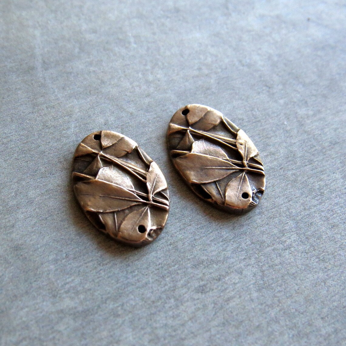Leaf Woodland Jewelry Links Artisan Findings Organic Patina Etsy