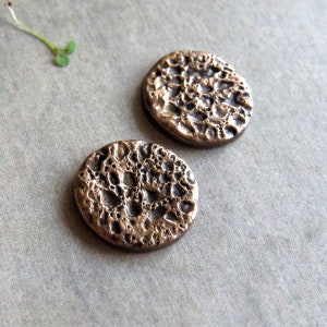 Organic Bronze Jewelry Links, Artisan Findings, Organic Patina Charms, Handmade Bronze Rustic Findings, Gift for Jewelry Artist