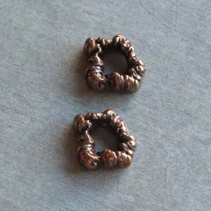 Organic Bronze Jewelry Links, Artisan Findings, Organic Patina Charms, Handmade Bronze Rustic Findings, Gift for Jewelry Artist