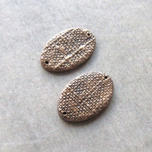 Vintage Linen Textured Jewelry Links, Artisan Findings, Organic Patina Charms, Handmade Bronze Rustic Findings, Gift for Jewelry Artist
