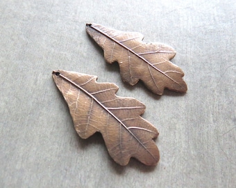 Oak Leaf Woodland Jewelry Links, Leaf Charm, Oak Leaf, Leaf Pendant, Artisan Findings, Leaf Findings, Handmade Bronze Rustic Findings