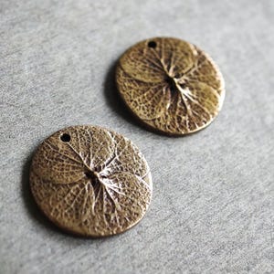 Floral Jewelry Links, Artisan Findings, Organic Patina Charms, Handmade Bronze Rustic Findings, Patina Beads