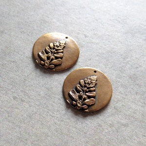 Floral Jewelry Links, Floral Findings, Artisan Findings, Organic Patina Charms, Handmade Bronze Rustic Findings, Patina Beads